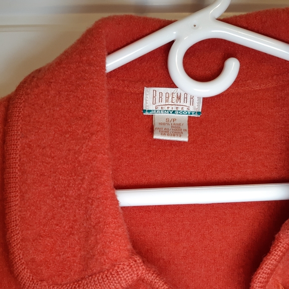 Vintage Jeremy Scott for Braemar 100% Wool Orange Jacket - Picture 5 of 9